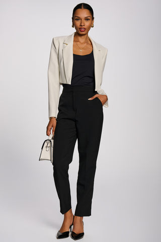 Open Front Tailored Blazer, White