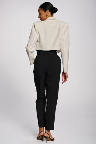 Open Front Tailored Blazer, White