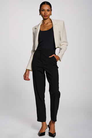 Open Front Tailored Blazer, White
