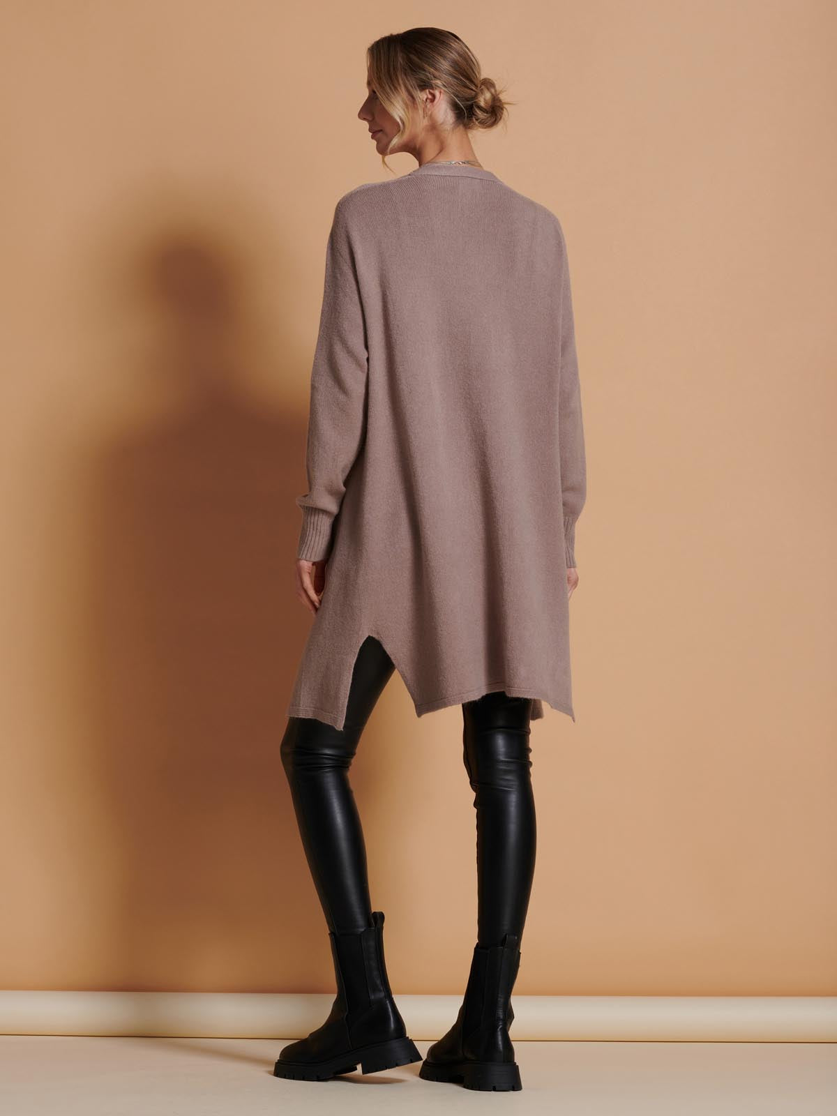 ★Na*★ichi Knit Long Cardigan / MOCHA NUZINDI LONG CARDIGAN - Dark Earth