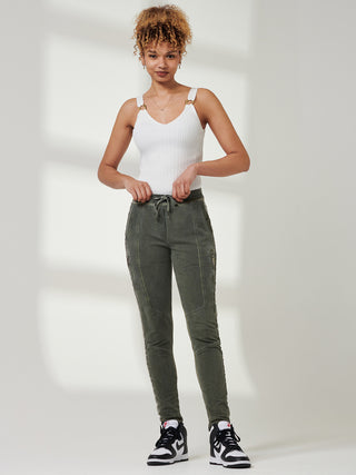 Joggers With Silver Stripe Detail, Khaki