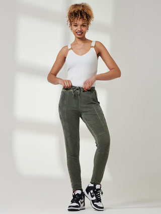 Joggers With Silver Stripe Detail, Khaki