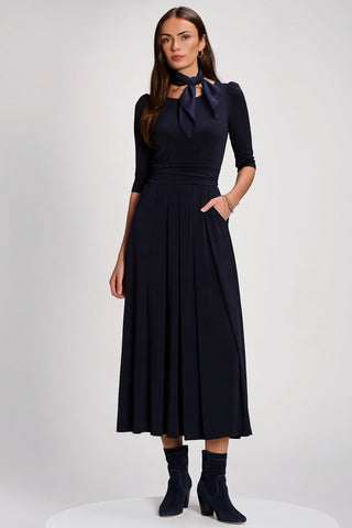 3/4 Sleeve Plain Jersey Maxi Dress, Navy