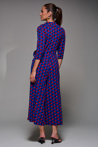 Jolie Moi Saphira Jersey Jumpsuit, Royal Polka