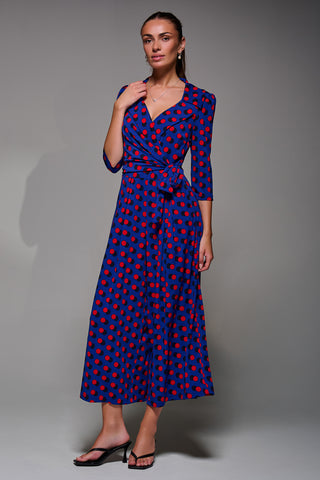 Jolie Moi Saphira Jersey Jumpsuit, Royal Polka