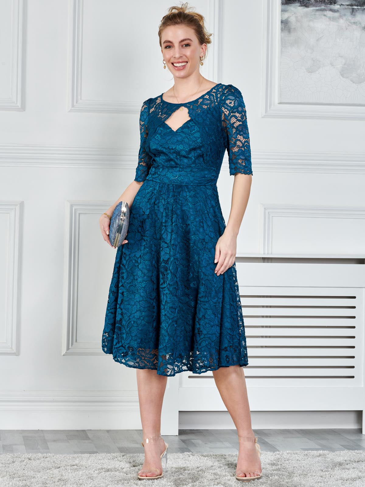 Next teal lace clearance dress