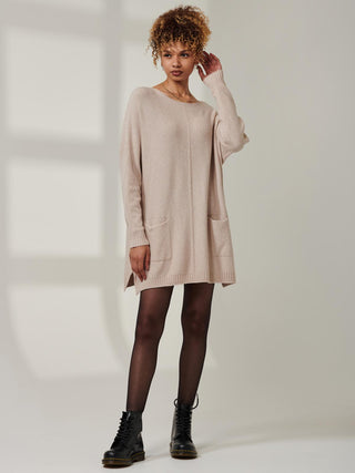 Front Pocket Loose Fit Knit Jumper, Sand Heather