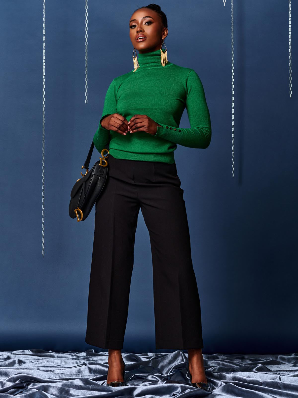 Green on sale knit turtleneck