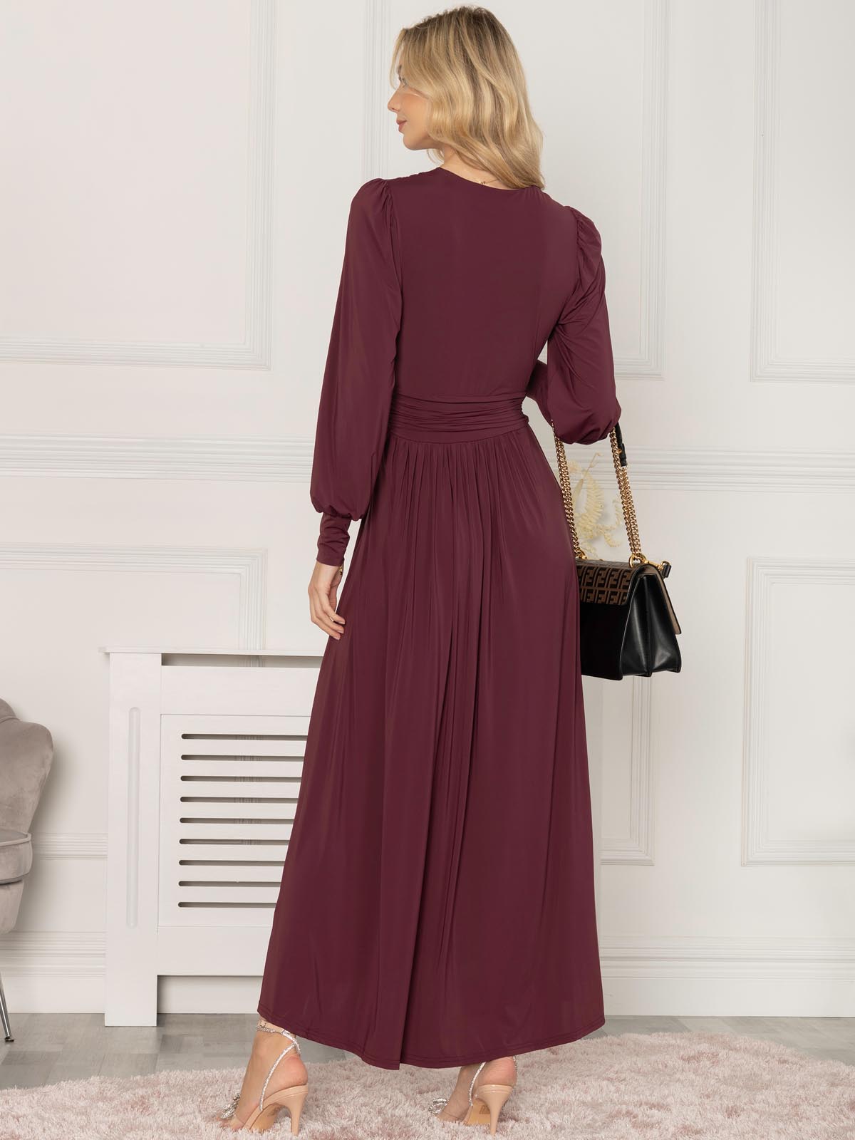 Maroon sales jersey dress