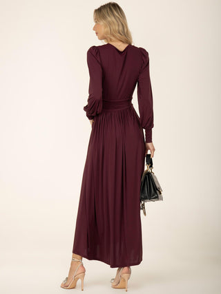 Rashelle Jersey Long Sleeve Maxi Dress, Burgundy Jolie Moi Retail Rashelle Jersey Long Sleeve Maxi Dress, Burgundy Jolie Moi Retail