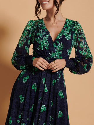 Amica Symmetrical Print Lace Maxi Dress, Green Floral Jolie Moi Retail Amica Symmetrical Print Lace Maxi Dress, Green Floral Jolie Moi Retail