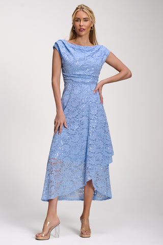 Lace Sequin Embellished Midi Dress, Blue