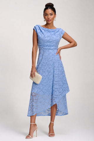 Lace Sequin Embellished Midi Dress, Blue