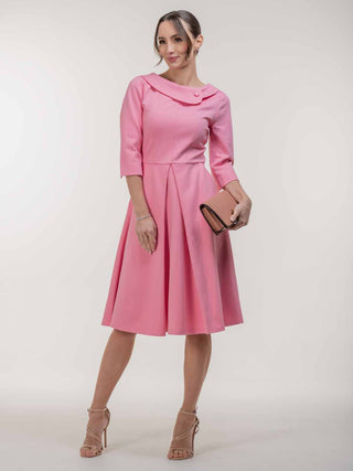 Kyndall 3/4 Sleeve Midi Dress, Pink