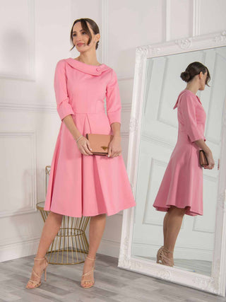 Kyndall 3/4 Sleeve Midi Dress, Pink