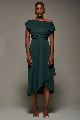 Draped Jersey Cowl Neck Midi Dress, Dark Green Jolie Moi Retail Draped Jersey Cowl Neck Midi Dress, Dark Green Jolie Moi Retail