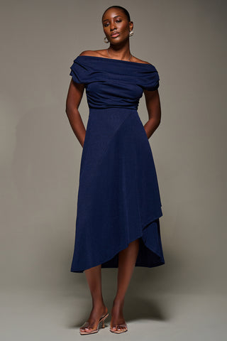 navy cowl neck midi dress Whistles Cowl Neck Satin Maxi Dress Navy Size 16
