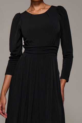 Puff Long Sleeve Jersey Maxi Dress, Black