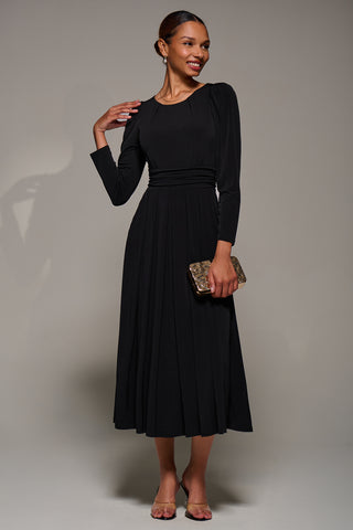 Puff Long Sleeve Jersey Maxi Dress, Black