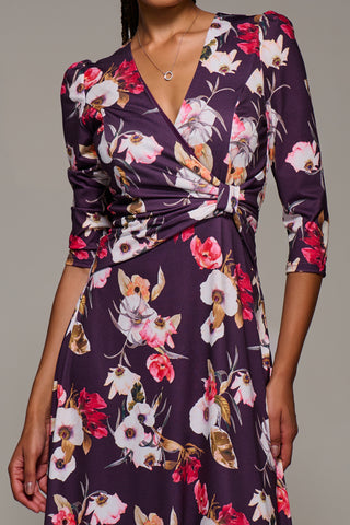 Jersey Fit & Flare Maxi Dress, Purple Floral