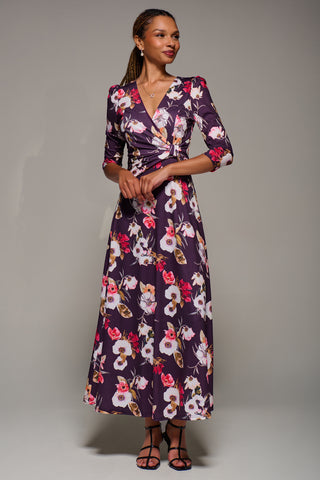 Jersey Fit & Flare Maxi Dress, Purple Floral