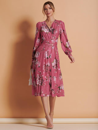 long sleeve mesh midi dress Vanessa Long Sleeve Mesh Midi Dress, Purple Floral – Jolie Moi Retail