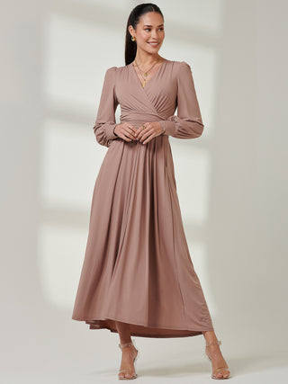 taupe jersey maxi dress Buy Reiss Taupe Brown Eloise Jersey Bead-Detail Ruched Maxi Dress from Next USA