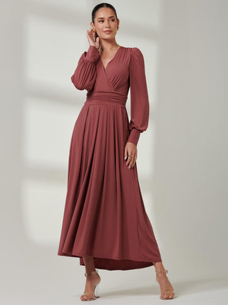 red dress long sleeves uk Astonish | Red Long-Sleeve Embellished Square-Neck Mini Dress With Volume Skirt