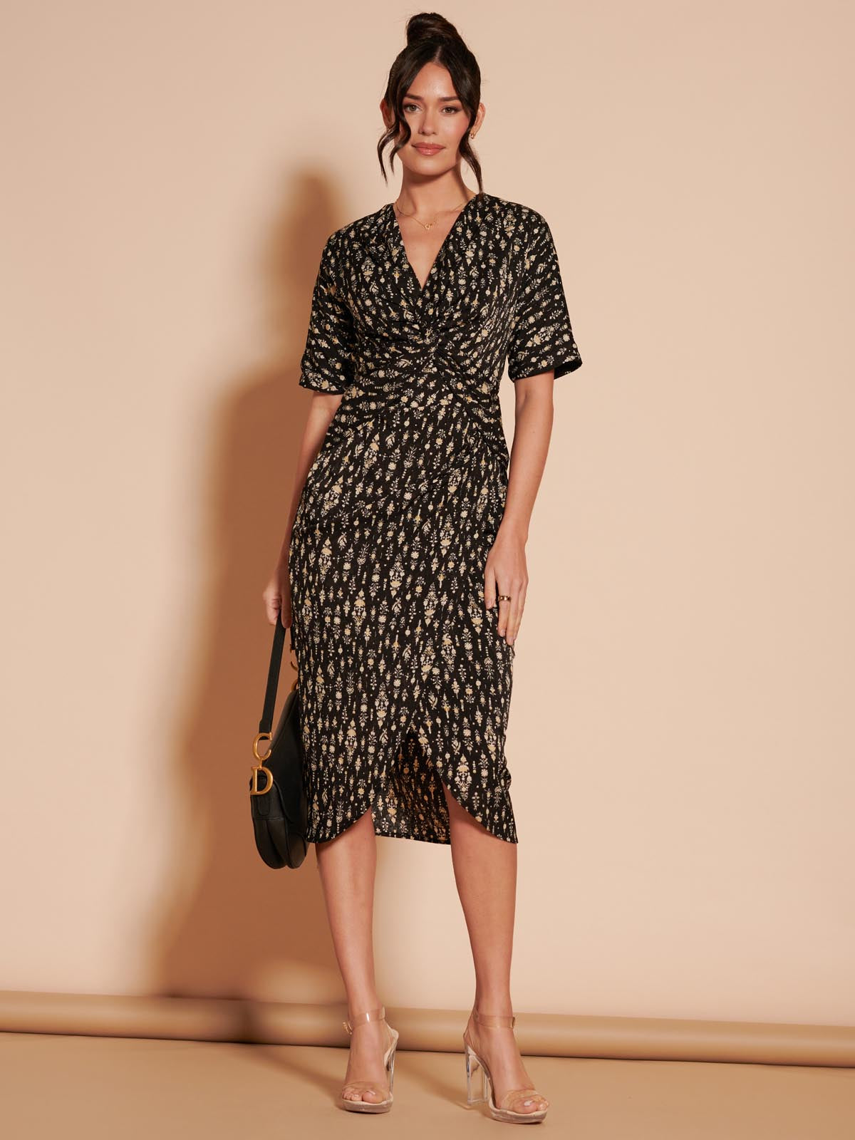 Leopard print hotsell twist front dress