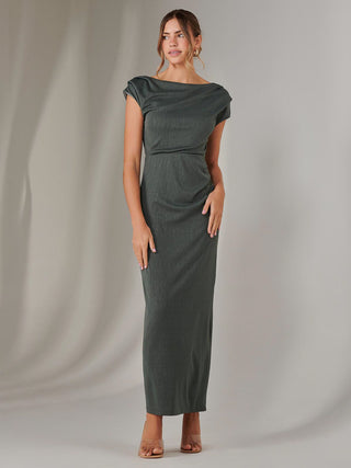 Asymmetrical Bodycon Midaxi Dress, Khaki Jolie Moi Retail Asymmetrical Bodycon Midaxi Dress, Khaki Jolie Moi Retail