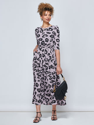 Ozella Jersey Floral Print Maxi Dress, Pink Floral