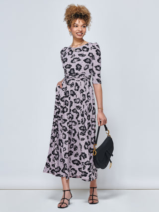 Ozella Jersey Floral Print Maxi Dress, Pink Floral