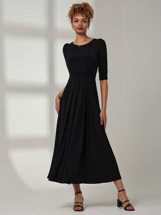 Parker 3/4 Sleeve Maxi Dress, Black Jolie Moi Retail Parker 3/4 Sleeve Maxi Dress, Black Jolie Moi Retail