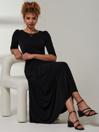 Parker 3/4 Sleeve Maxi Dress, Black Jolie Moi Retail Parker 3/4 Sleeve Maxi Dress, Black Jolie Moi Retail