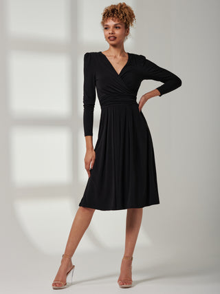 Pattern Jersey Skater Dress Plain Long Sleeve Jersey Midi Dress, Black Jolie Moi Retail Pattern Jersey Skater Dress Plain Long Sleeve Jersey Midi Dress, Black Jolie Moi Retail
