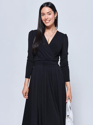 Daylin Jersey Long Sleeve Maxi Dress, Black