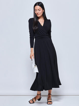 Daylin Jersey Long Sleeve Maxi Dress, Black