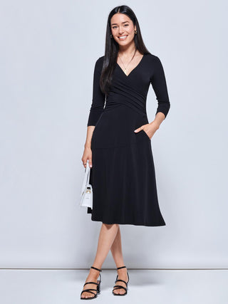Quane Jersey Fit & Flare Dress, Black Jolie Moi Retail Quane Jersey Fit & Flare Dress, Black Jolie Moi Retail