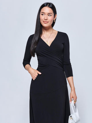 Quane Jersey Fit & Flare Dress, Black Jolie Moi Retail Quane Jersey Fit & Flare Dress, Black Jolie Moi Retail