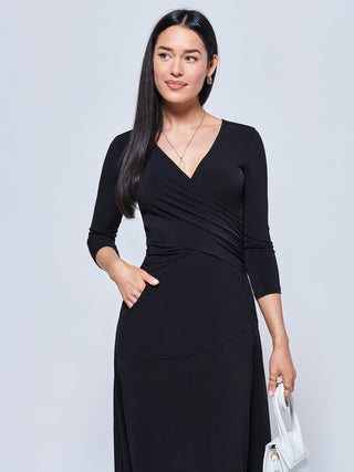 Quane Jersey Fit & Flare Dress, Black