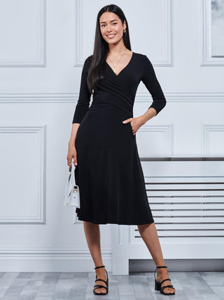 Quane Jersey Fit & Flare Dress, Black Jolie Moi Retail Quane Jersey Fit & Flare Dress, Black Jolie Moi Retail