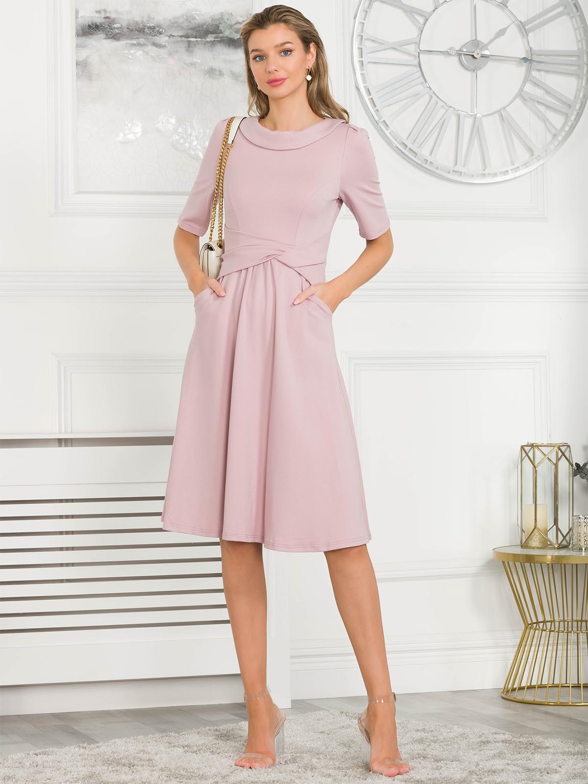 Jolie moi fit 2024 and flare dress