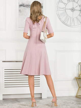 Jolie Moi Fold Over Fit and Flare Midi Dress, Heather