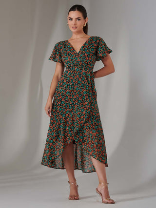 Petite Midaxi Dress, Black Multi