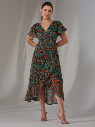 Petite Midaxi Dress, Black Multi