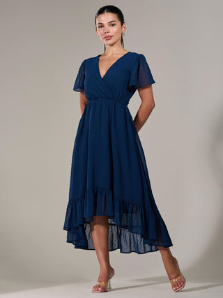 Petite High-Low Midaxi Dress, Navy – Jolie Moi Retail
