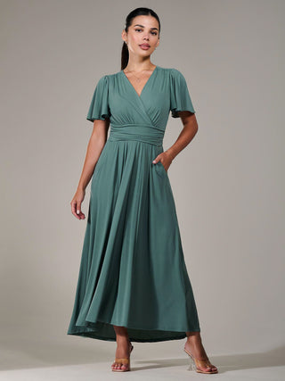 Petite Short Sleeve Soft Silky Jersey Maxi Dress, Green – Jolie Moi Retail Petite Short Sleeve Soft Silky Jersey Maxi Dress, Green – Jolie Moi Retail