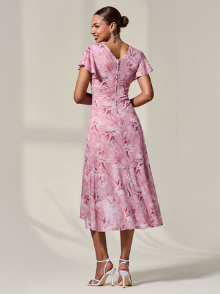 Women's Summer Midi Dress - Petal V-Neck, Short Sleeve, Lace & Chiffon Flowy Wrap Dress (Petite To Plus Size) Chiffon Dress For Women Women's Summer Midi Dress - Petal V-Neck, Short Sleeve, Lace & Chiffon Flowy Wrap Dress (Petite To Plus Size) Chiffon Dress For Women