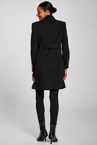 Asymmetrical Button Detail Jacket, Black