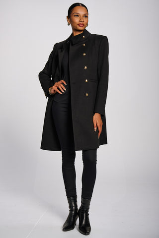 Asymmetrical Button Detail Jacket, Black